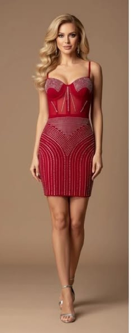 Robe courte bustier strassée