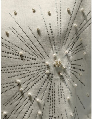 Robe perles - strass à col montant