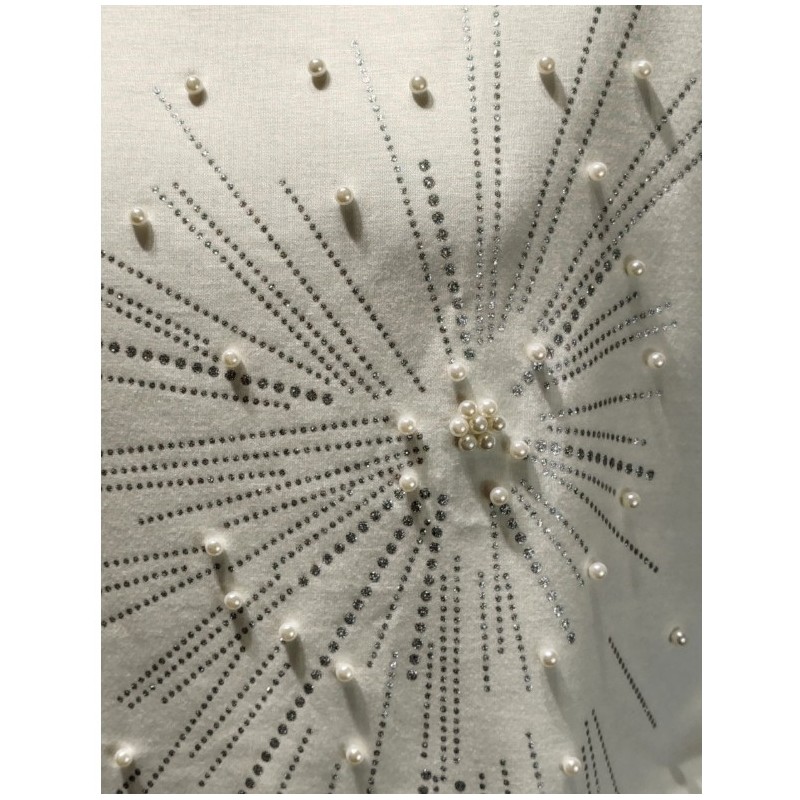 Robe perles - strass à col montant