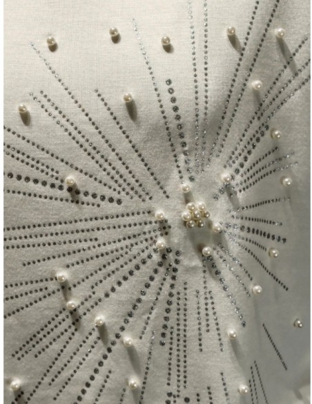 Robe perles - strass à col montant