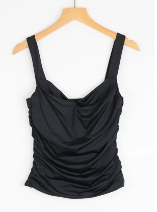 Top stretch froncé à larges bretelles