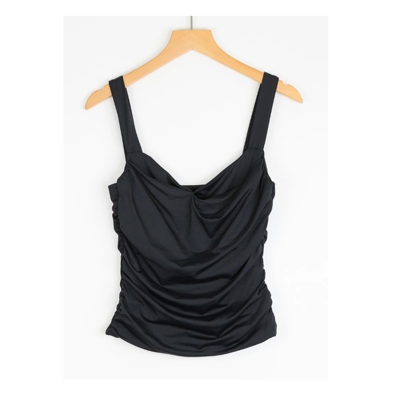 Top stretch froncé à larges bretelles