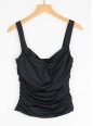 Top stretch froncé à larges bretelles