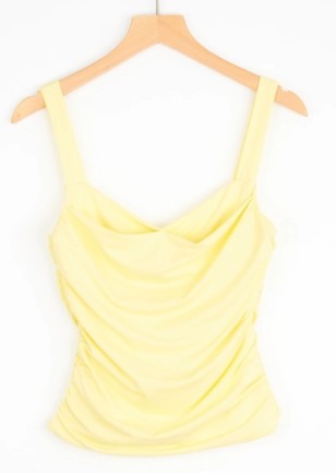 Top stretch froncé à larges bretelles