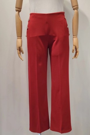 Pantalon droit de couleur unie