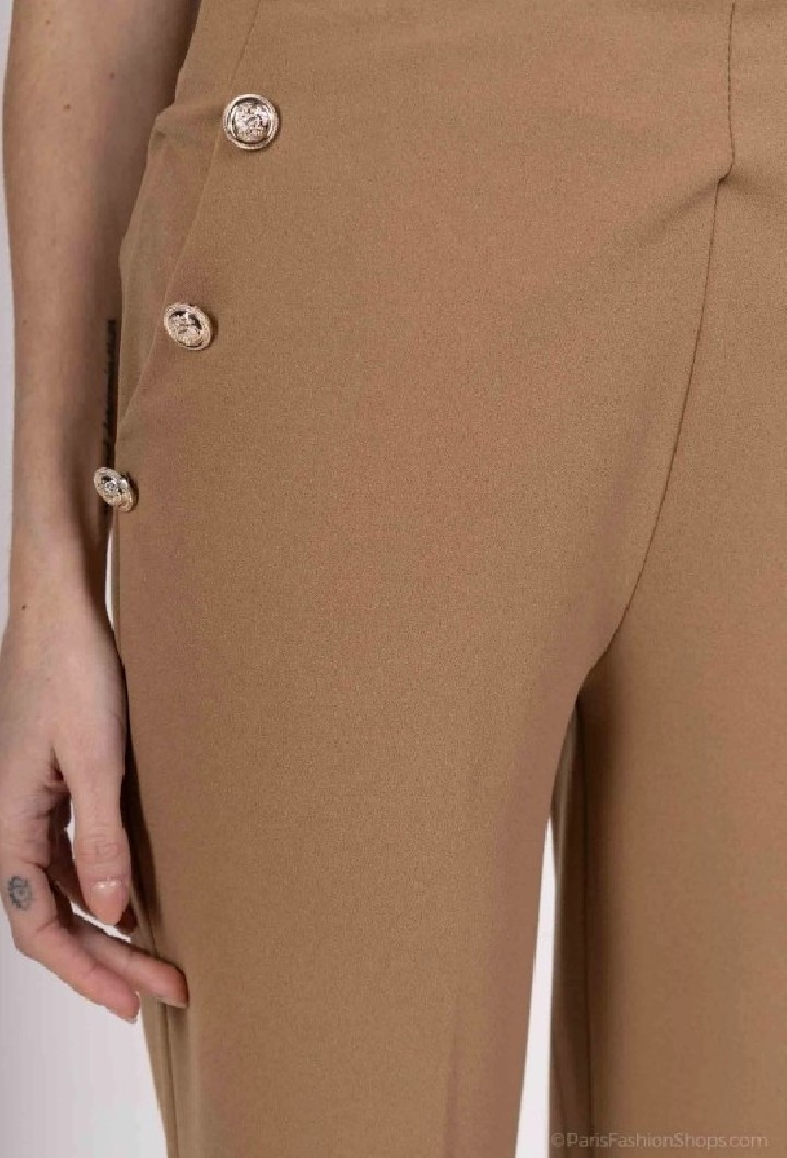 Pantalon droit de couleur unie