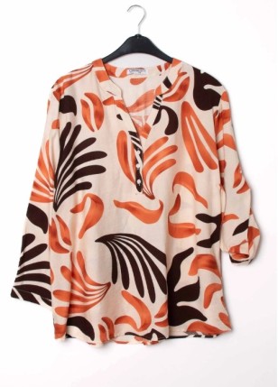 Blouse imprimé Col V Grande taille