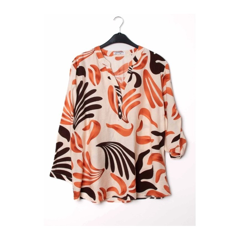 Blouse imprimé Col V Grande taille