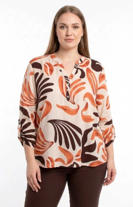Blouse imprimé Col V Grande taille