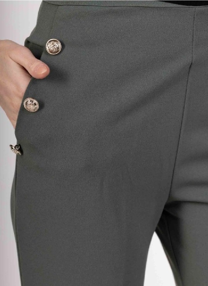 Pantalon droit de couleur unie