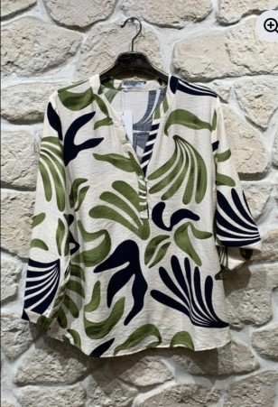Blouse imprimé Col V Grande taille