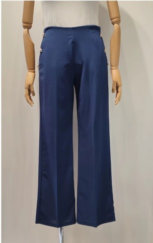 Pantalon droit de couleur unie