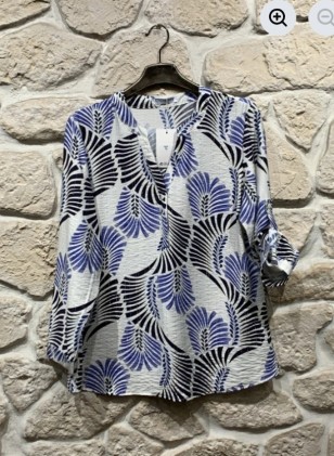 Chemisier  fluide imprimé Col V