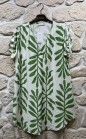 Robe/Tunique imprimé col V manches courte grande taille