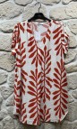 Robe/Tunique imprimé col V manches courte grande taille