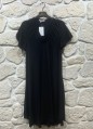Robe longue uni manche courte col V Grande taille