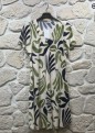 Robe longue imprimé manche courte col V Grande taille
