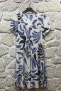 Robe longue imprimé manche courte col V Grande taille