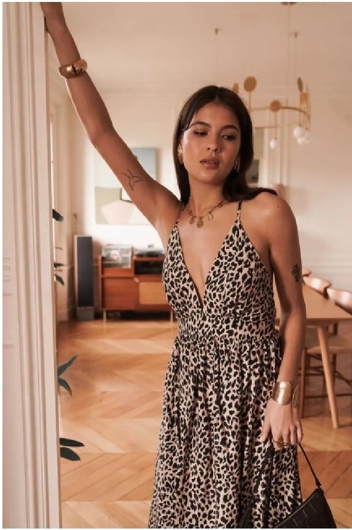 Robe longue imprimé léopard