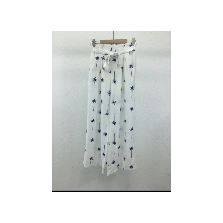 PANTALON BLANC ET BLEU MARINE EN COTON : Grande taille L 40, XL 42, XXL 44, XXXL 46 et XXXXL 48