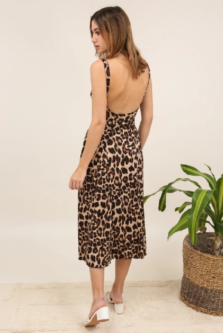 Robe midi à bretelles imprimée