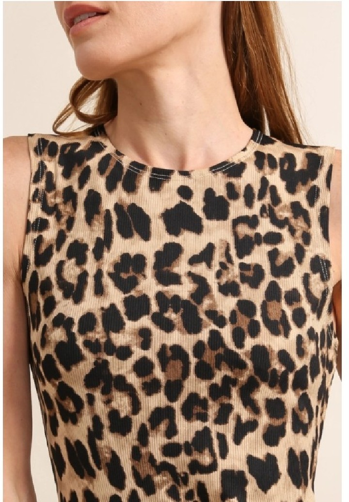 Robe débardeur imprimé LEOPARD