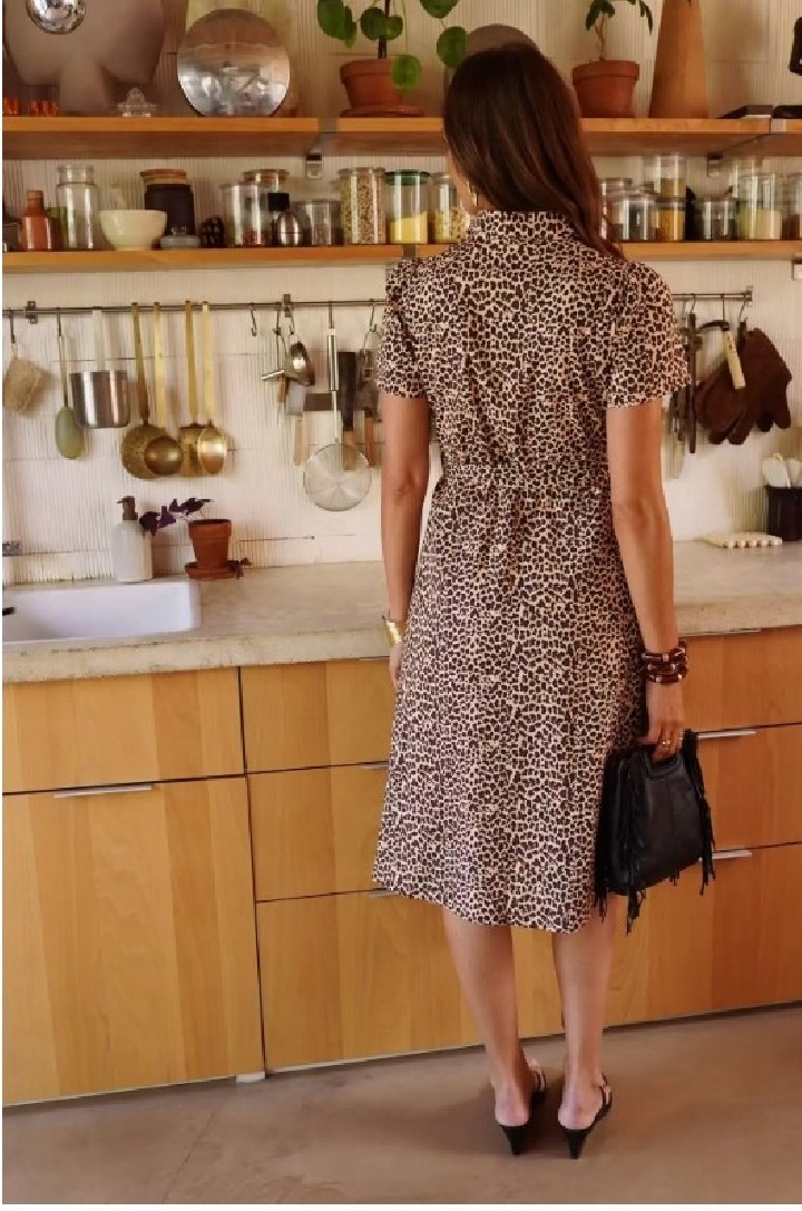Robe chemise imprimé léopard