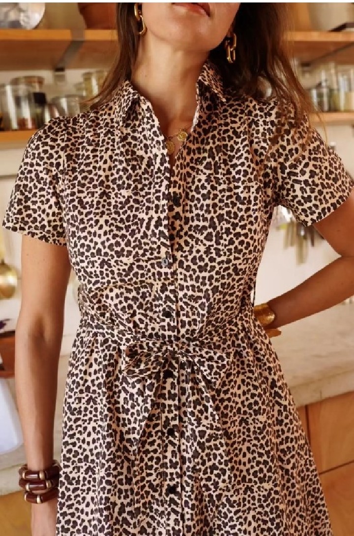 Robe chemise imprimé léopard