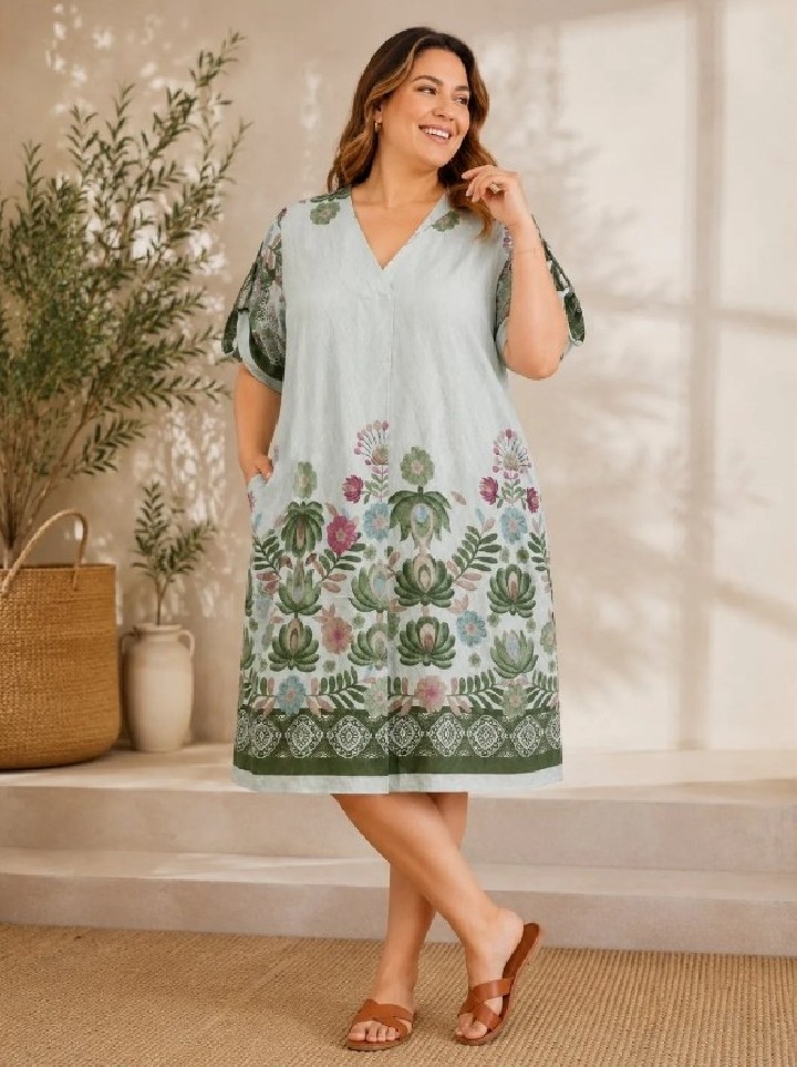 Robe/Tunique imprimée avec poche