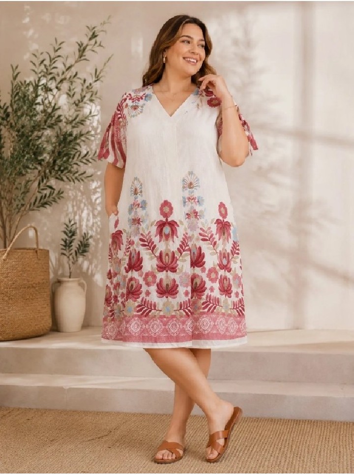Robe/Tunique imprimée avec poche