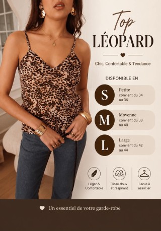 Top caraco imprimé léopard