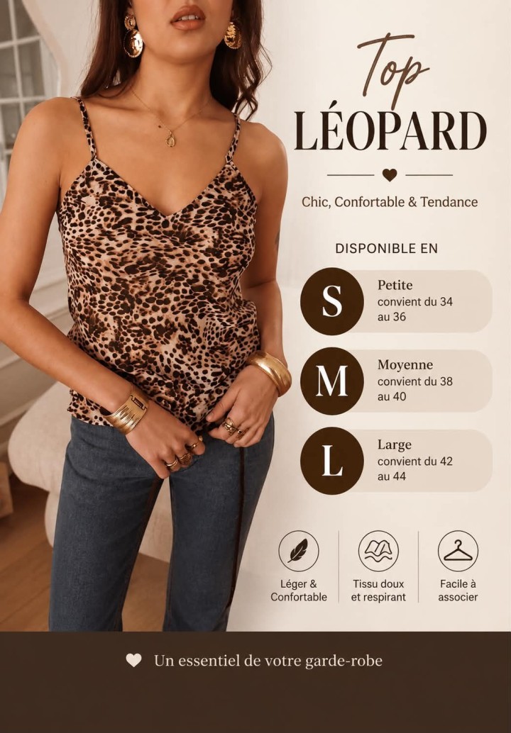 Top caraco imprimé léopard