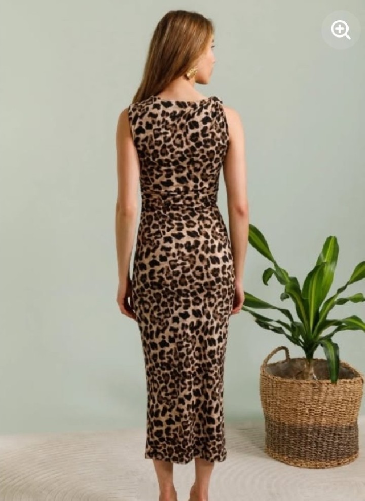 Robe débardeur imprimé LEOPARD
