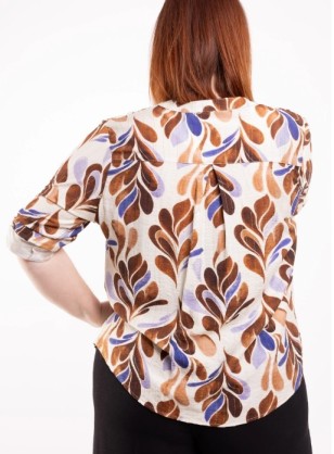 BLOUSE IMPRIMEE MARRON